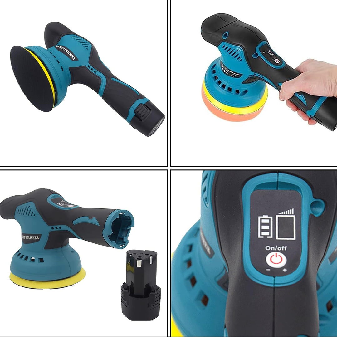 Torvex draadloze autopoetsmachine met 8 snelheden; essentieel gereedschap voor auto reiniging en onderhoud.