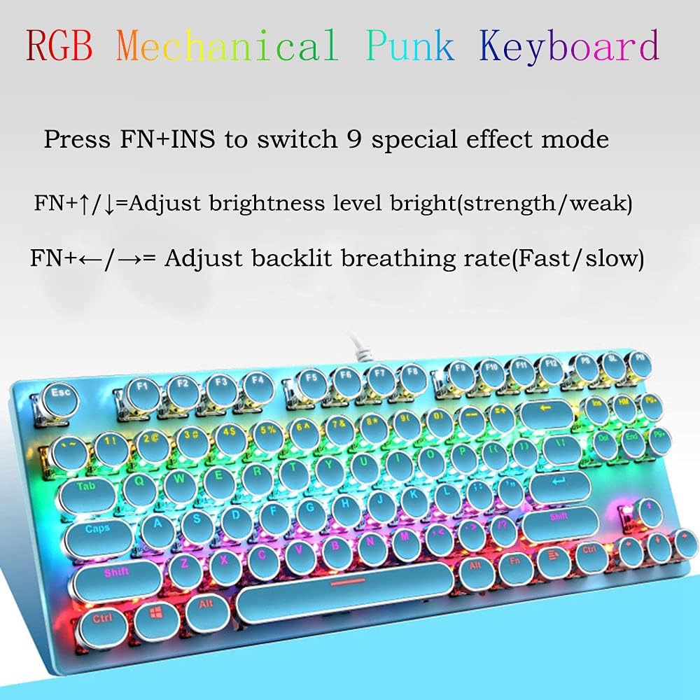 Mechanisch 87-toetsen gaming toetsenbord met RGB-backlit, perfect voor elke gaming setup.