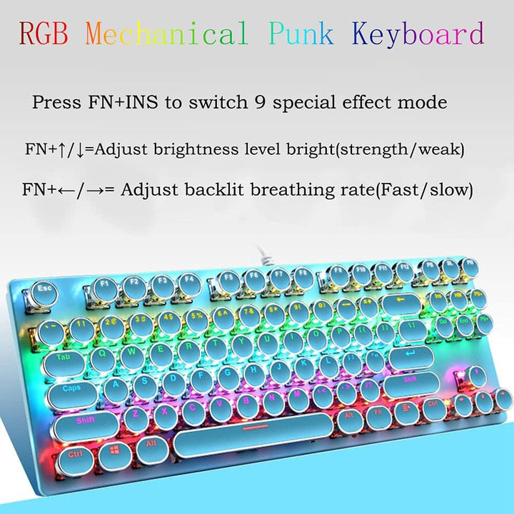Mechanisch 87-toetsen gaming toetsenbord met RGB-backlit, perfect voor elke gaming setup.