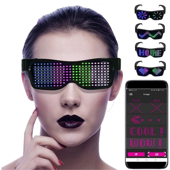Unisex app-programmeerbare LED feestbril met GlowBeat technologie voor festivals & feesten.