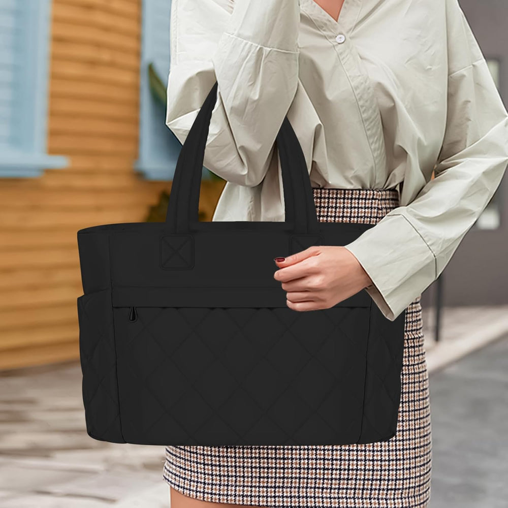 Professionele zwarte Selvara werktas voor dames, ideaal voor kantoor en zakelijke reizen, geschikt voor 15.6 inch laptop.