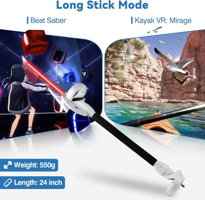 Kynaro VR controller verlengstukken Meta Quest 2; betere grip, immersie in virtual reality games.