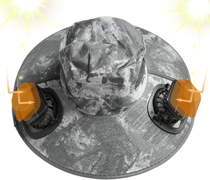 Stijlvolle koelpet met UV-filter en ventilator, ideaal voor lange wandelingen en vissen.