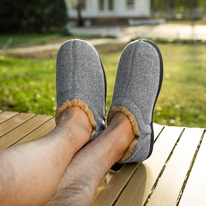 Heren comfort pantoffels Noah, ideaal voor de winter met antislip zool.
