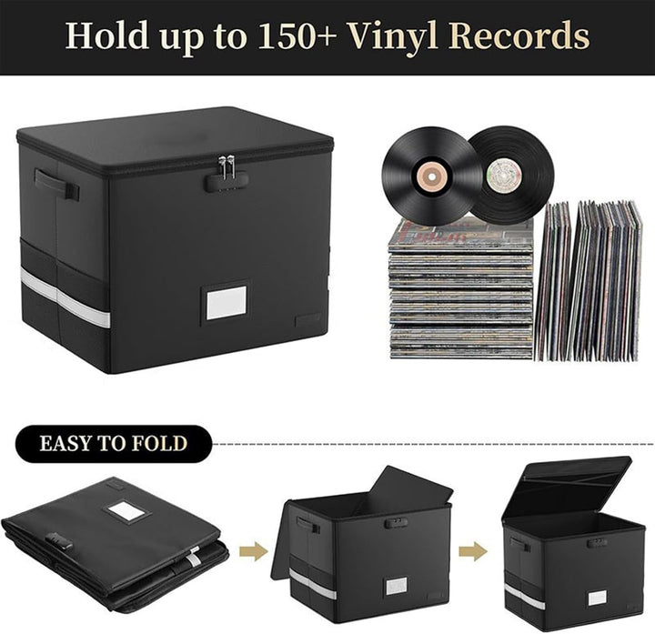 Stijlvolle en functionele opbergdoos voor vinylplaten. Brandwerend & waterdicht voor je LP's. Huisorganisatie.