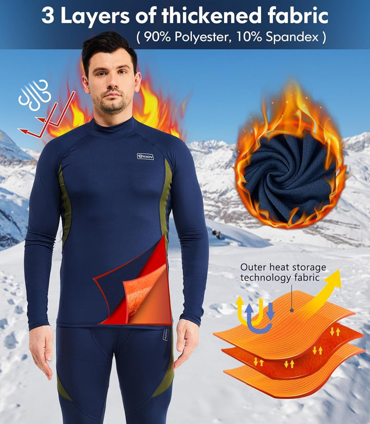 Heren thermokleding set, perfect voor wandelen en wintersport.