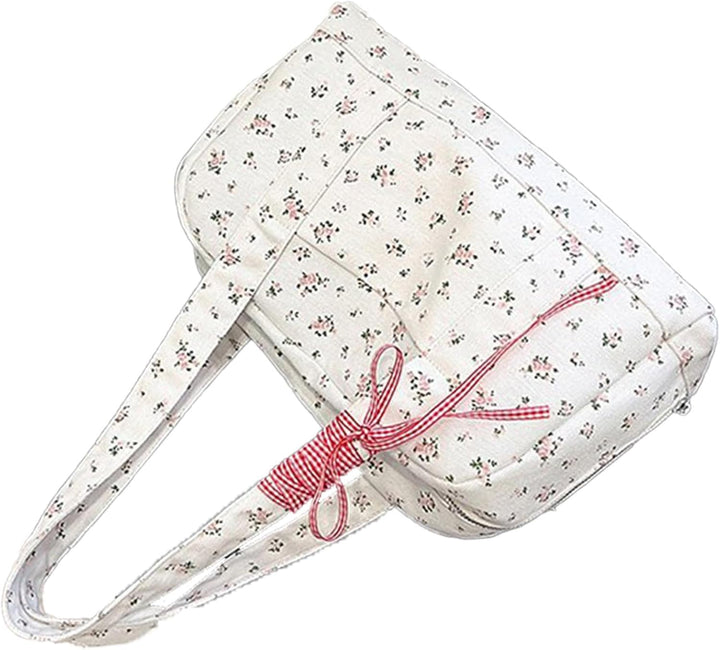 Dames canvas weekendtas met stijlvol lint, ideaal voor een weekendje weg of korte reis.