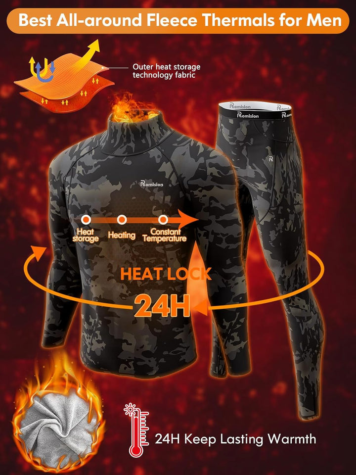 Thermisch ondergoed set voor heren, ideaal voor een actieve winter.