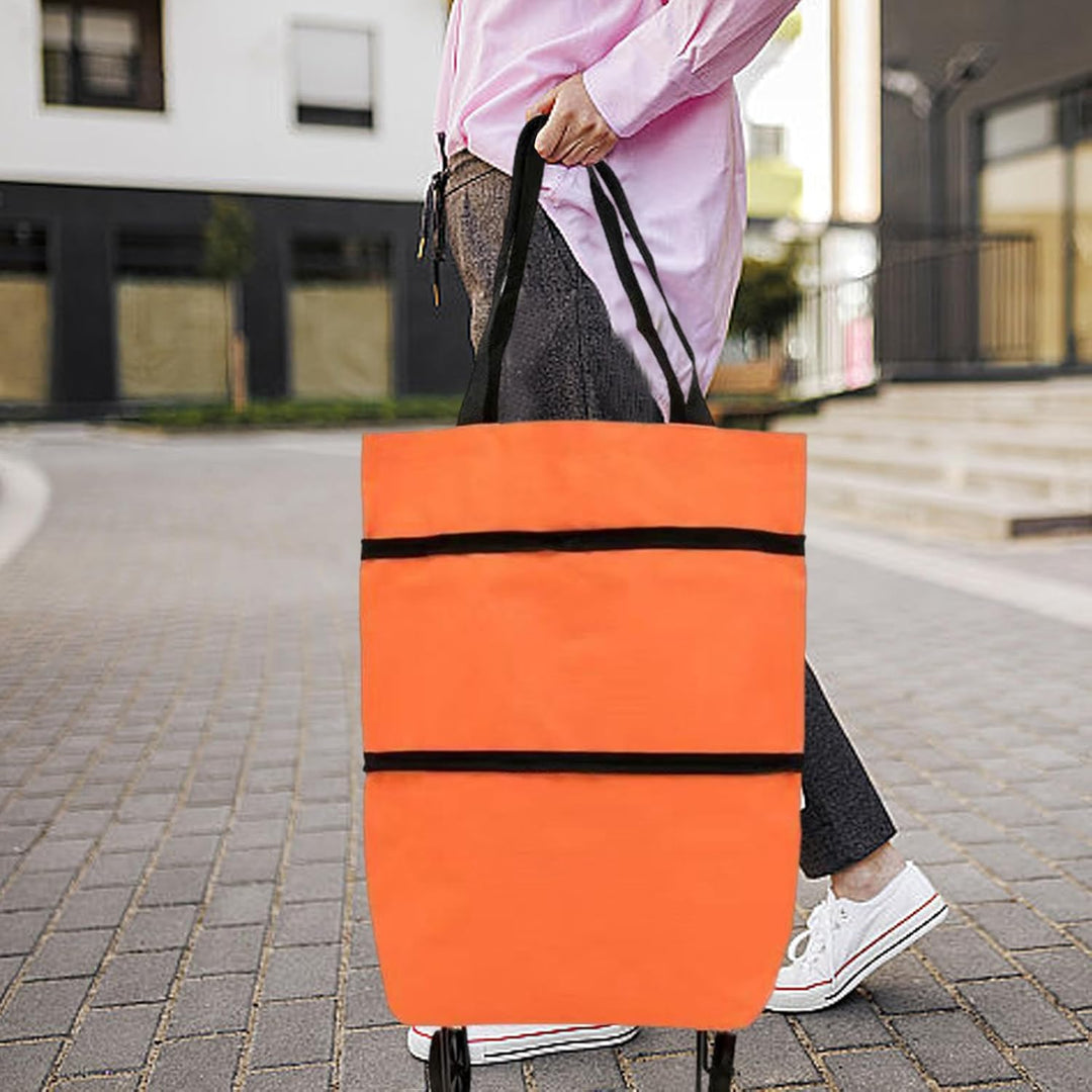 Duurzame opvouwbare boodschappenkar, met wielen en grote inhoud, voor elke trip.