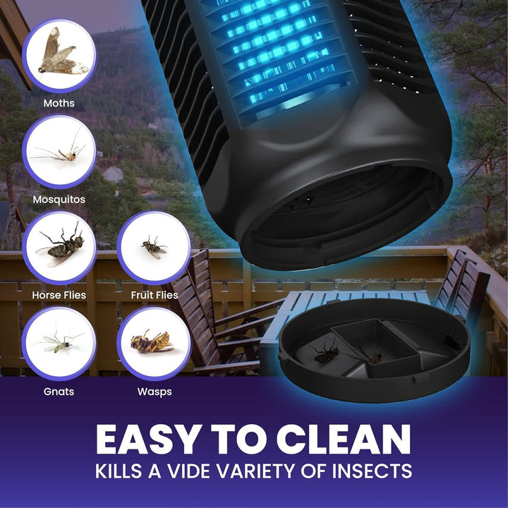 Detail van het 4200V hoogspanningsrooster van de elektrische vliegenvanger, voor snelle eliminatie van vliegende insecten.