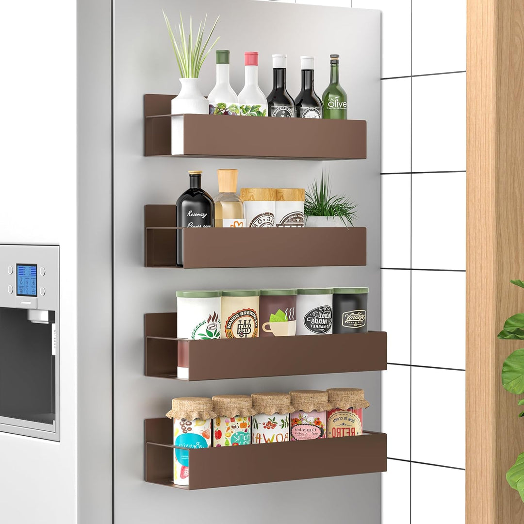 Praktische magnetische keukenorganizer (set van 4) voor kruiden en specerijen.