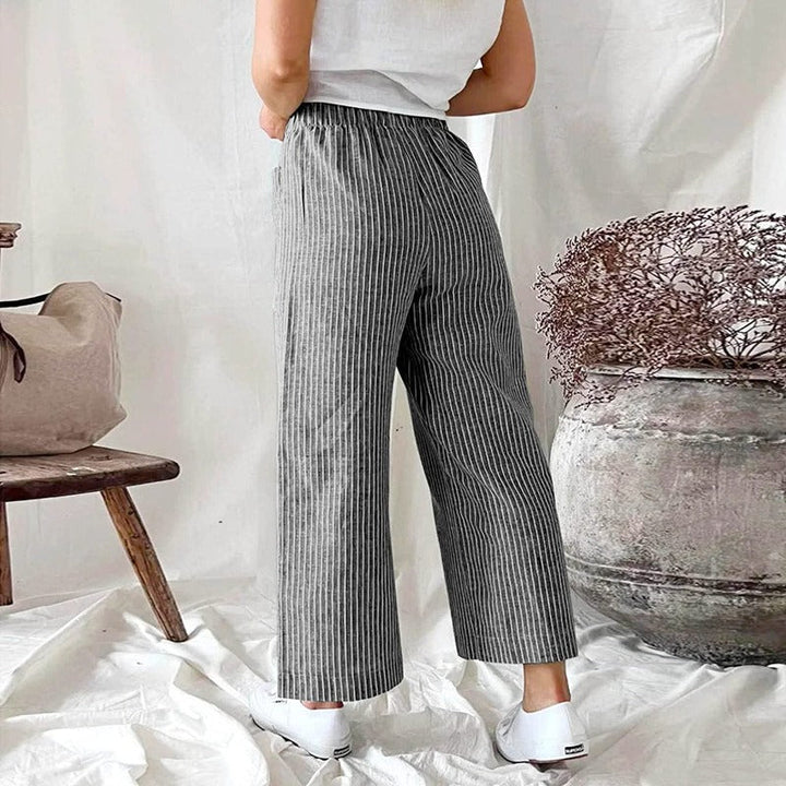 Zomerbroek dames: comfortabel en elegant. Losse pasvorm met hoge taille, perfect voor warme lentedagen.