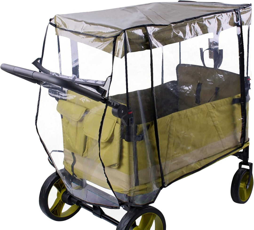 Opvouwbare winddichte regenhoes voor kinderwagen. Houdt je kindjes droog en beschermd, gemakkelijk mee te nemen.