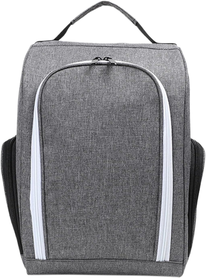 Olviano golfschoentas naast een golfbag, benadrukt compatibiliteit en complete golfaccessoires.