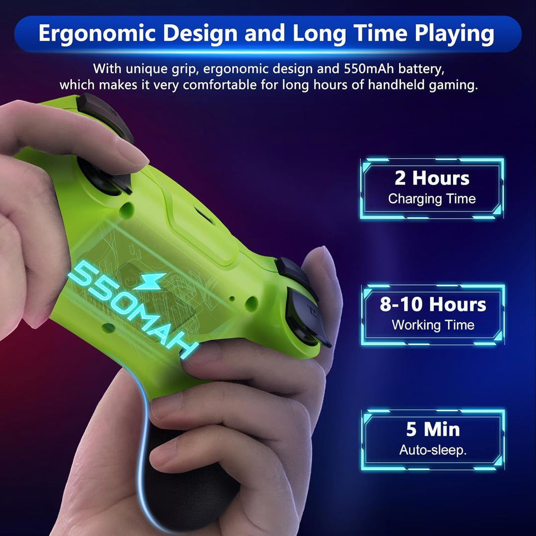 Gedetailleerde weergave van de Nexora Switch controller met Hall Effect joysticks en comfortabele grip.