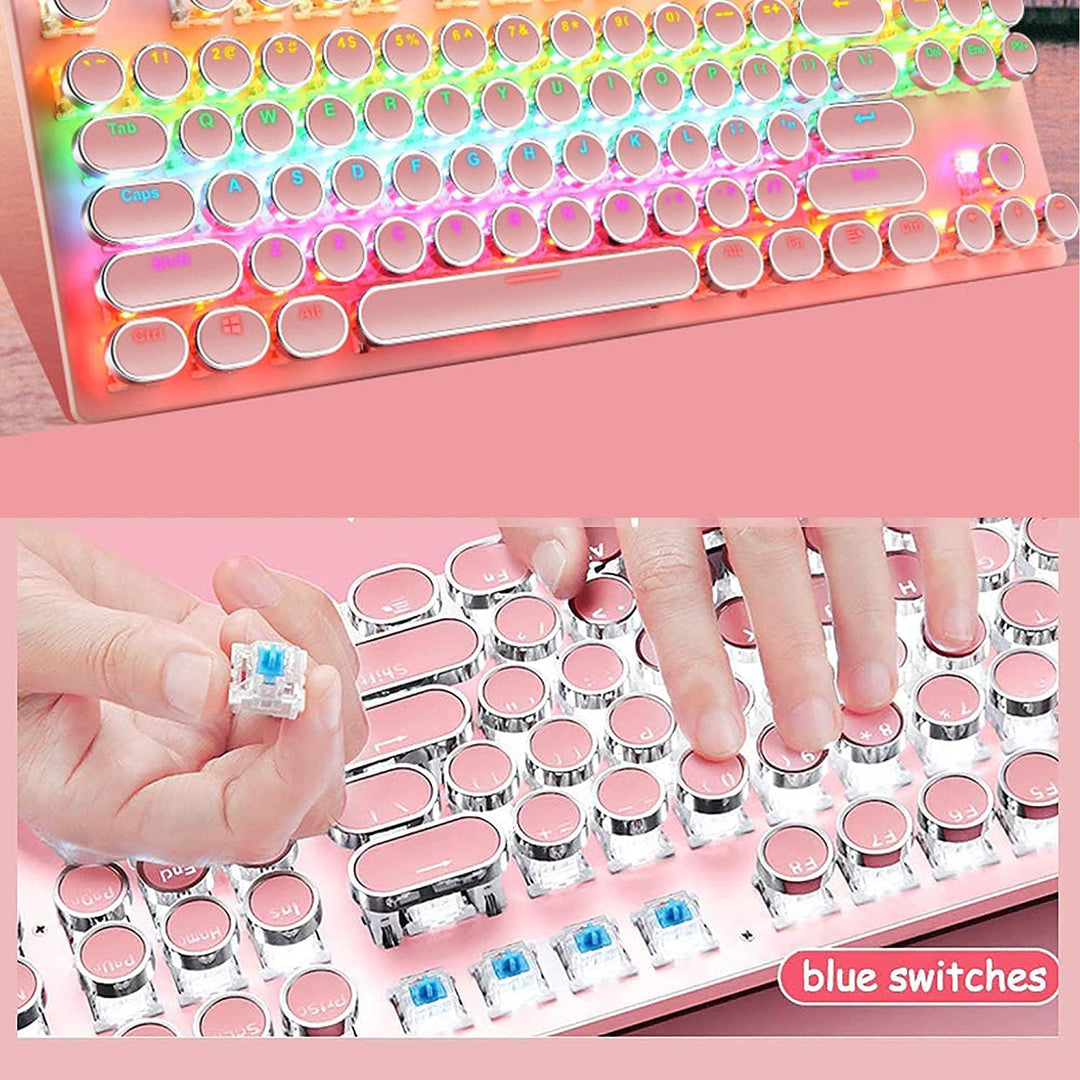 RGB mechanisch 87-toetsen gaming toetsenbord met duurzame blauwe switches voor gamers.