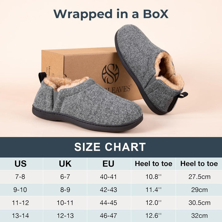 Heren pantoffels Noah, ontworpen voor winterwarmte en binnenhuis comfort.