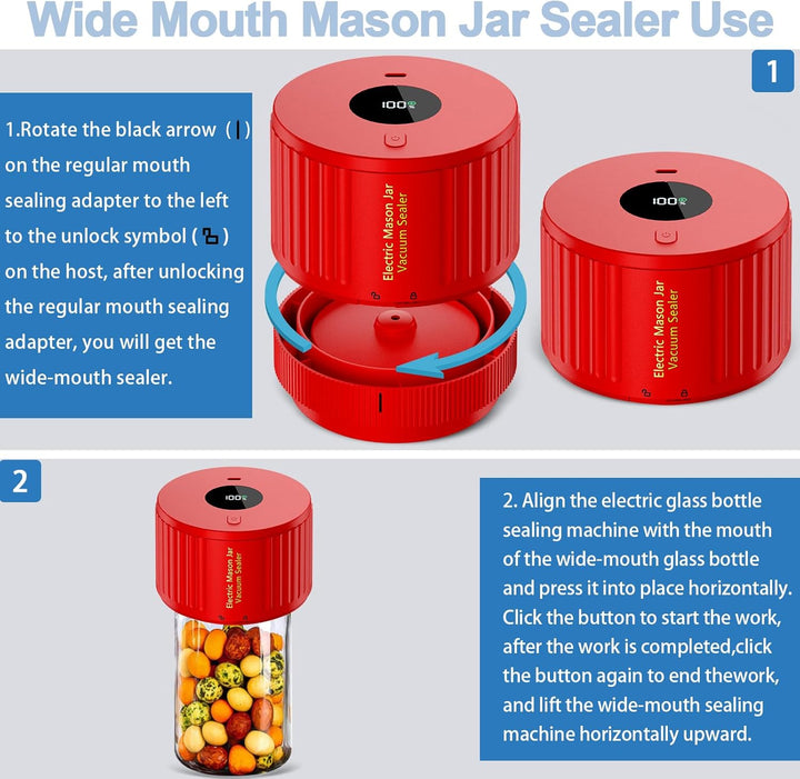 Moderne elektrische vacuümsealer voor Mason jars op een keukenblad, onmisbaar voor verse ingrediënten.