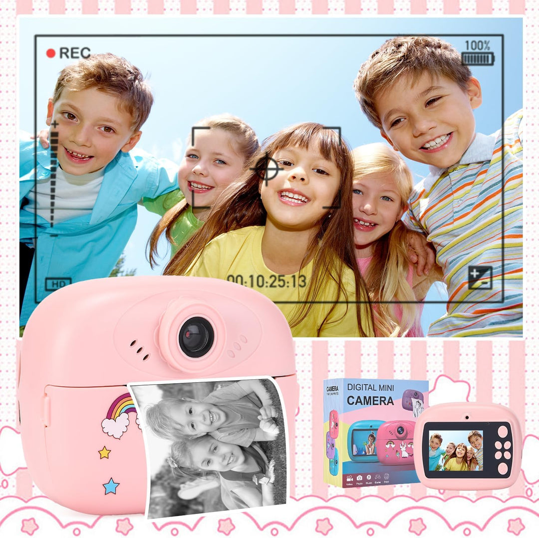 Leuke Lymora kindercamera met instant print voor jongens & meisjes 3-12 jaar. Ideaal cadeau voor uren speelplezier.