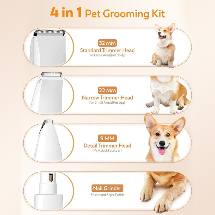 Stille draadloze huisdier trimmer Velporo, ideaal voor comfortabele vachtverzorging van katten en honden.