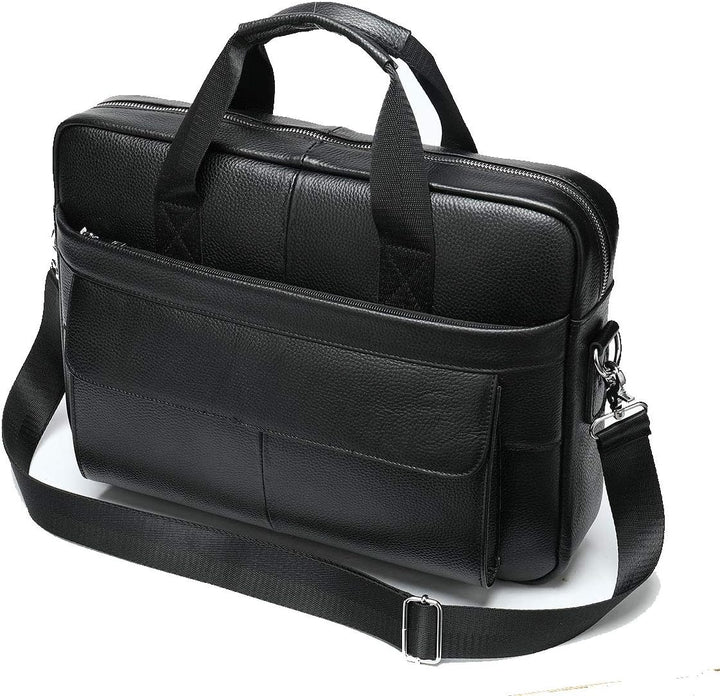 Hoogwaardige koeienleren aktetas 15 inch met organiser. Perfect voor zakelijke documenten en laptop.