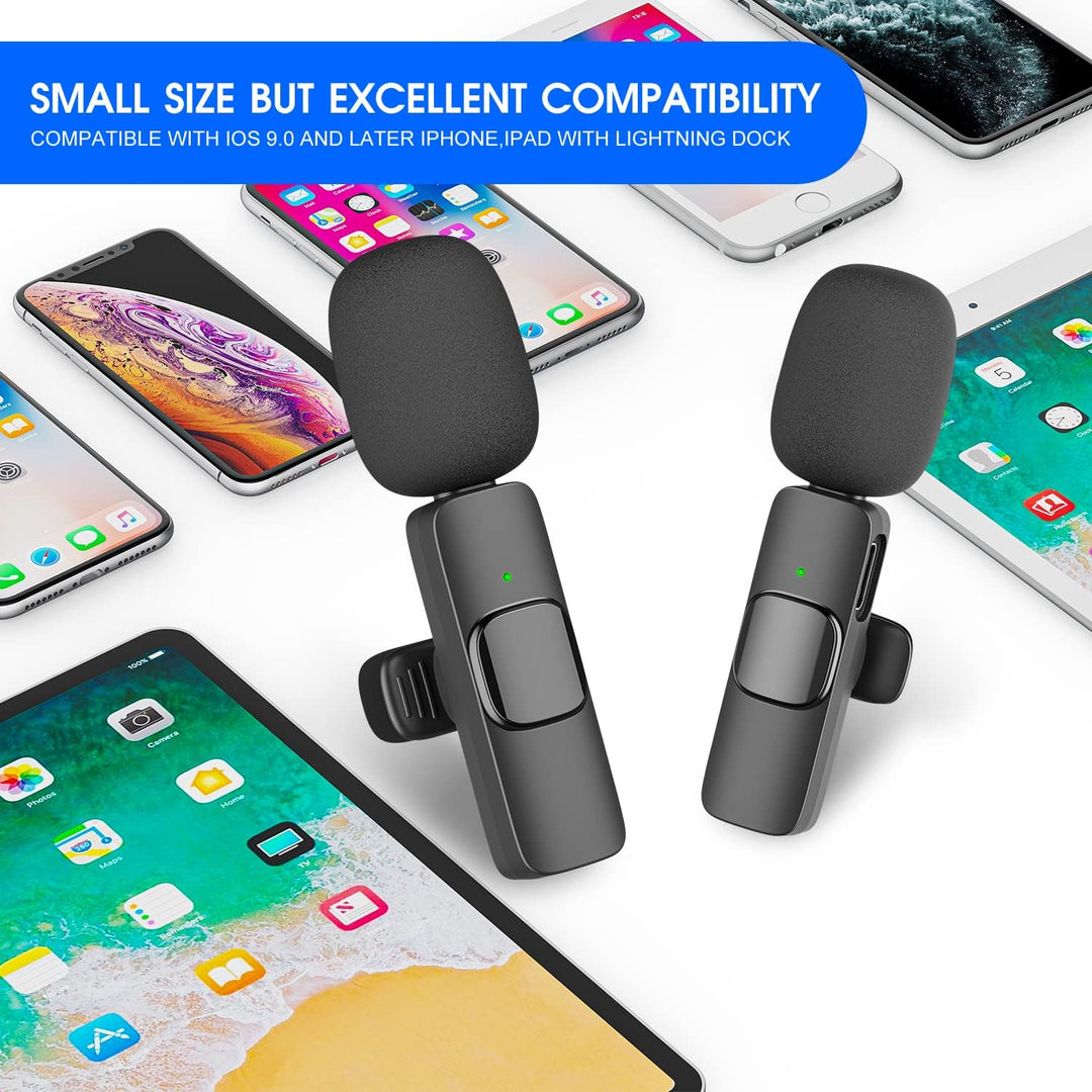 Professionele draadloze microfoons voor iPhone/iPad vloggers en streamers, superieure audiokwaliteit.