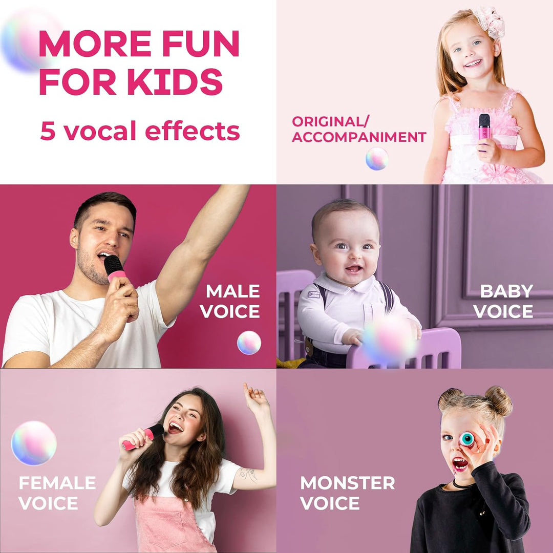 Veylo mini karaoke systeem met krachtige Bluetooth speaker en dubbele draadloze mics.