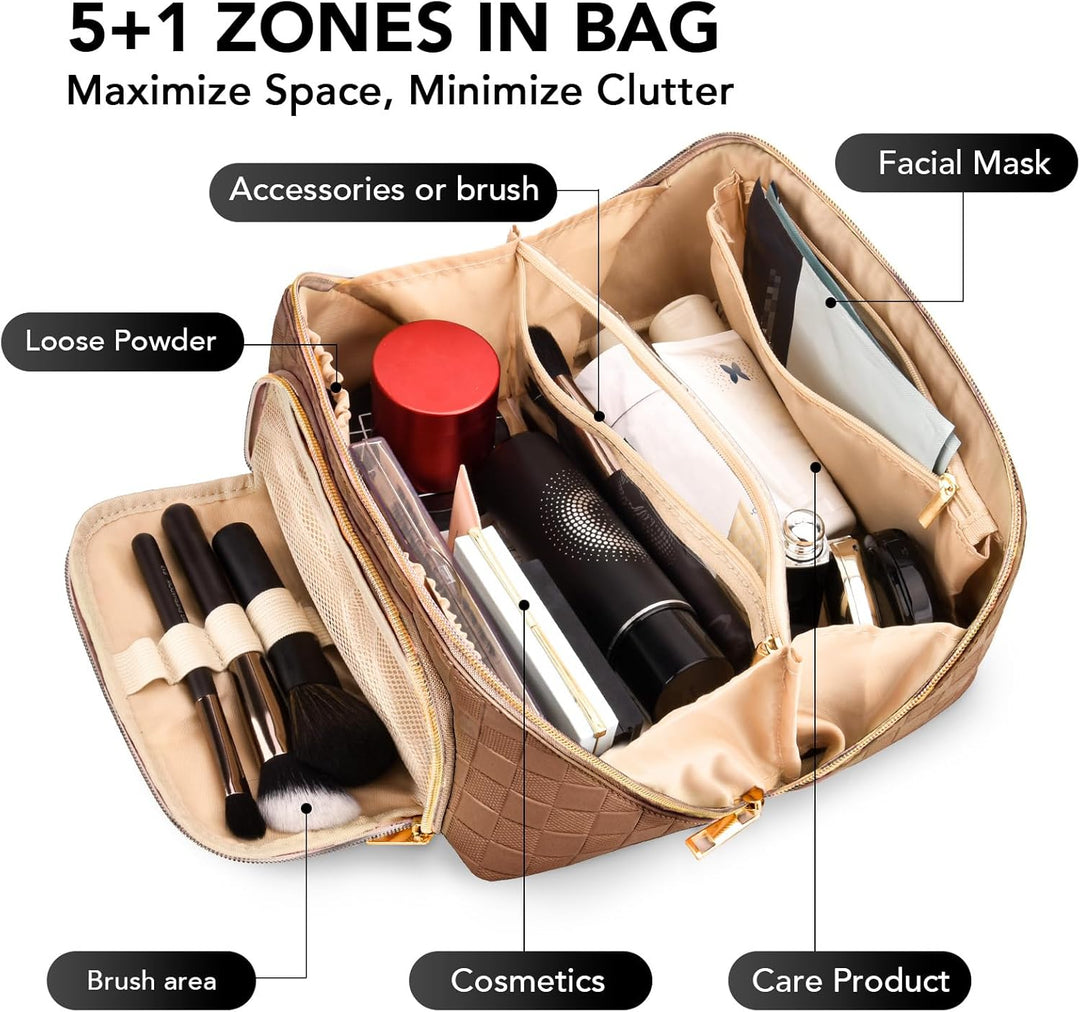 Waterdichte make-up organizer met rits, perfect voor dames cosmetica tijdens het reizen.