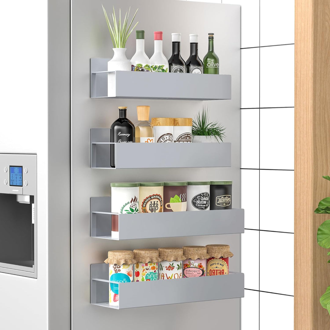 Magnetisch koelkastrek set van 4, ideaal voor specerijen en keukenorganizer.