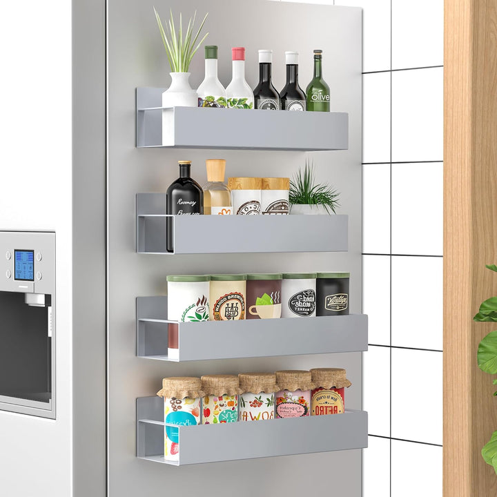 Magnetisch koelkastrek set van 4, ideaal voor specerijen en keukenorganizer.