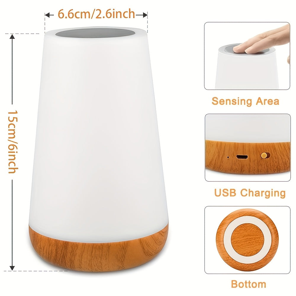 Veelzijdige touchlamp met RGB-verlichting, geschikt als nachtlicht en decoratief woonaccessoire.