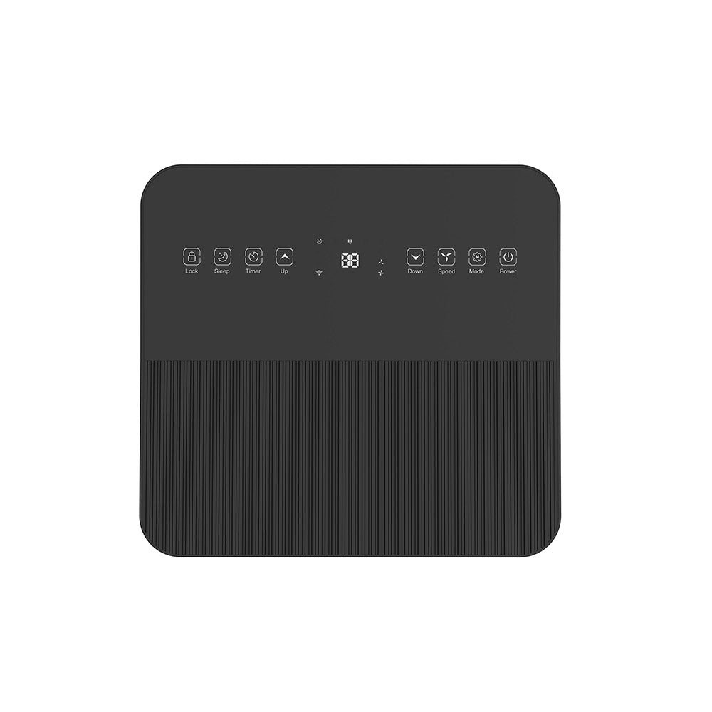 Slimme airco van 9000 BTU met WiFi, ontvochtiger en ventilatorfunctie voor een aangenaam binnenklimaat.