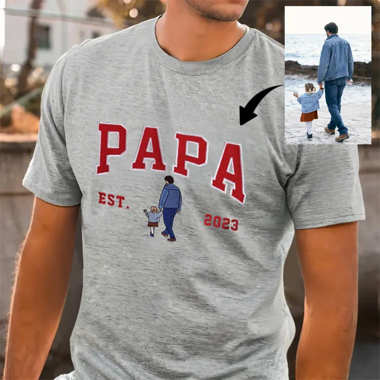 DadStitch gepersonaliseerde hoodie, de perfecte manier om een speciale herinnering voor papa te bewaren.