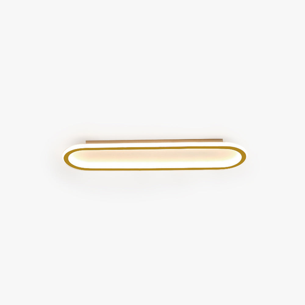 Minimalistische elliptische LED plafondlamp in zwart, goud en roségoud; modern design voor binnen. (77)