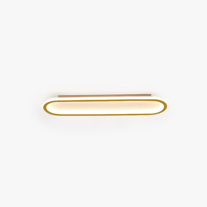 Minimalistische elliptische LED plafondlamp in zwart, goud en roségoud; modern design voor binnen. (77)