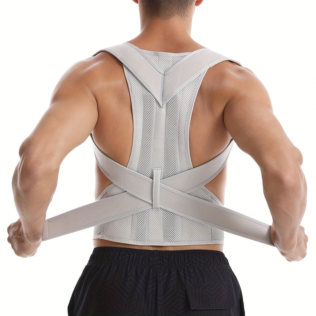 Comfortabele PostureFit houdingstrainer voor correctie van slechte houding en rugpijn.
