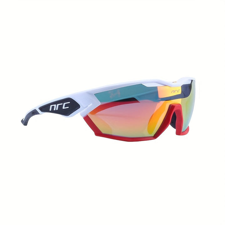 Fietsbril met 3 verwisselbare lenzen, geschikt voor elk weer. Polycarbonaat frame, winddicht en UV-beschermend.