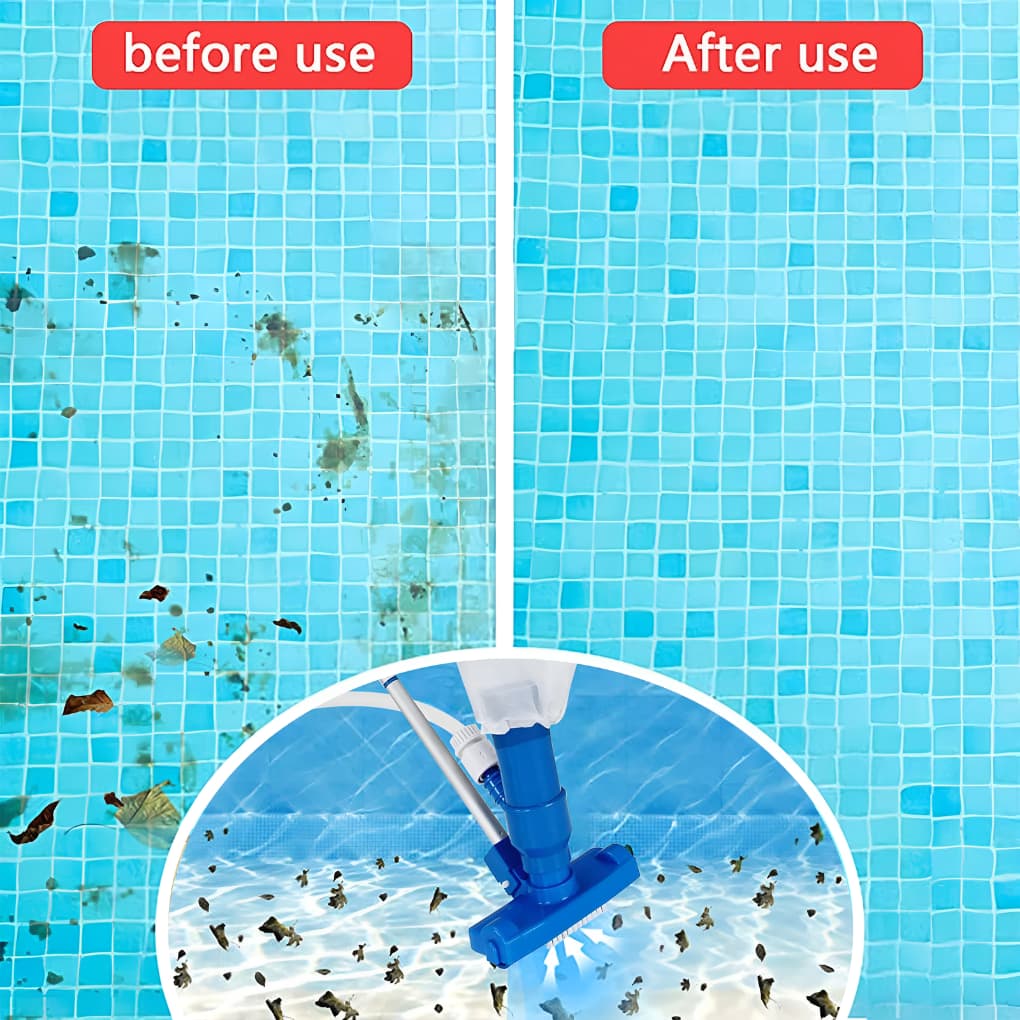 Draagbare zwembadreiniger met vuilopvangzak voor effectief zwembadonderhoud. Ideaal voor spa en vijver.