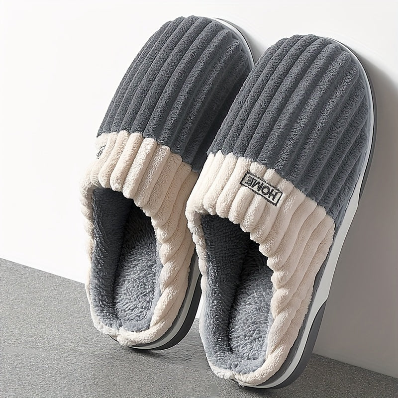Comfortabele heren pantoffels met ergonomisch voetbed en antislip zool, perfect voor thuis.