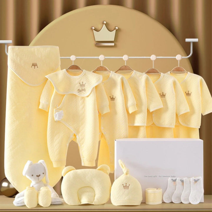 Complete luxe babycadeauset met persoonlijke boodschap, perfect als welkom voor pasgeboren baby's.