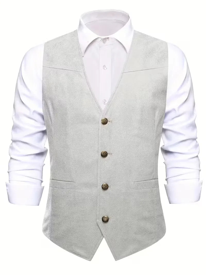 Modern heren gilet, V-hals, knoopsluiting, voor de modebewuste man.