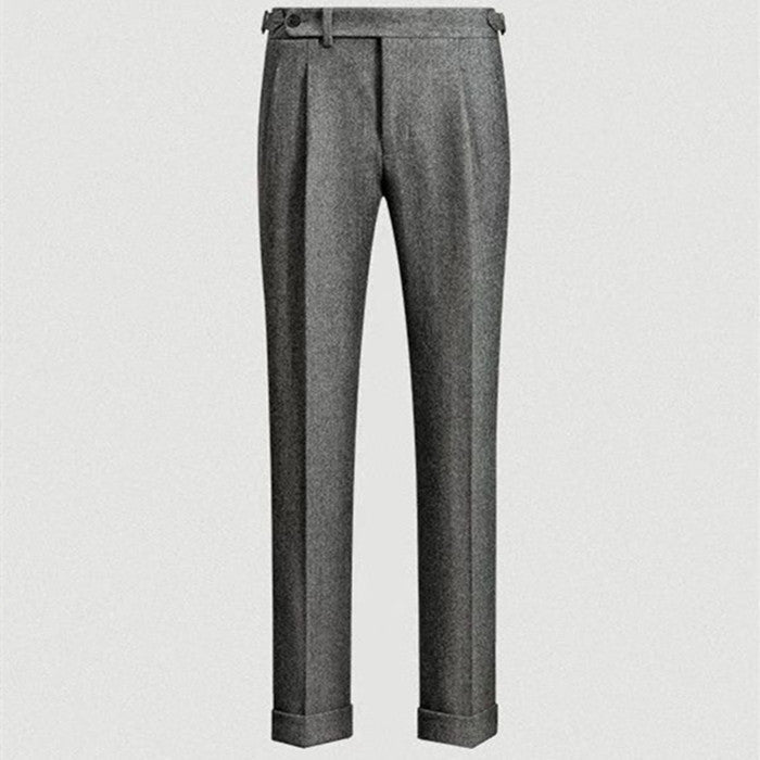 Stijlvolle heren tweed vrijetijdsbroek. Comfortabele casualbroek perfect voor herfst en winter herenmode.