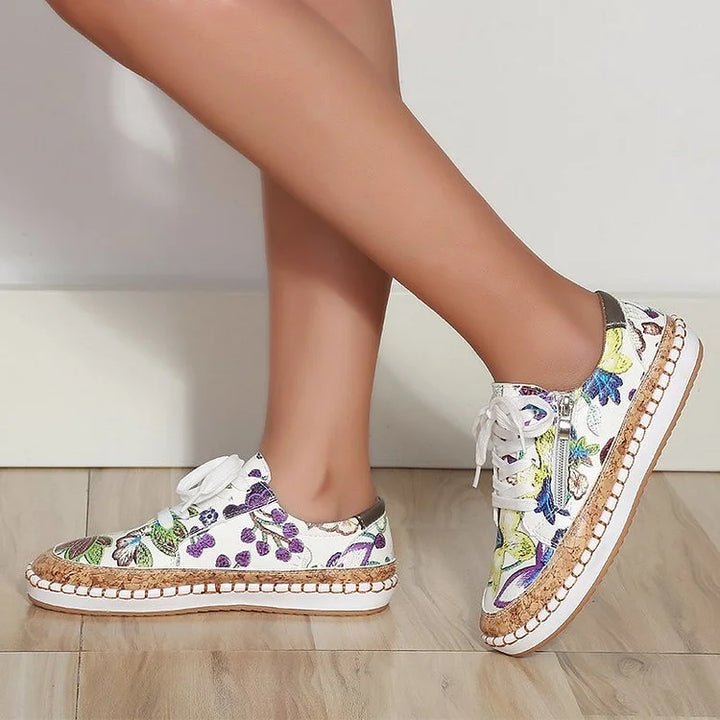 Dames gebloemde orthopedische sneakers, comfortabel en stijlvol, ideaal voor dagelijks gebruik en wandelen.