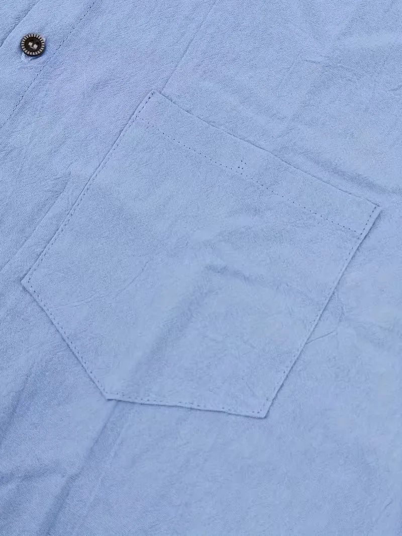 Heren overhemd korte mouw, linnen, perfect voor een casual zomeroutfit.