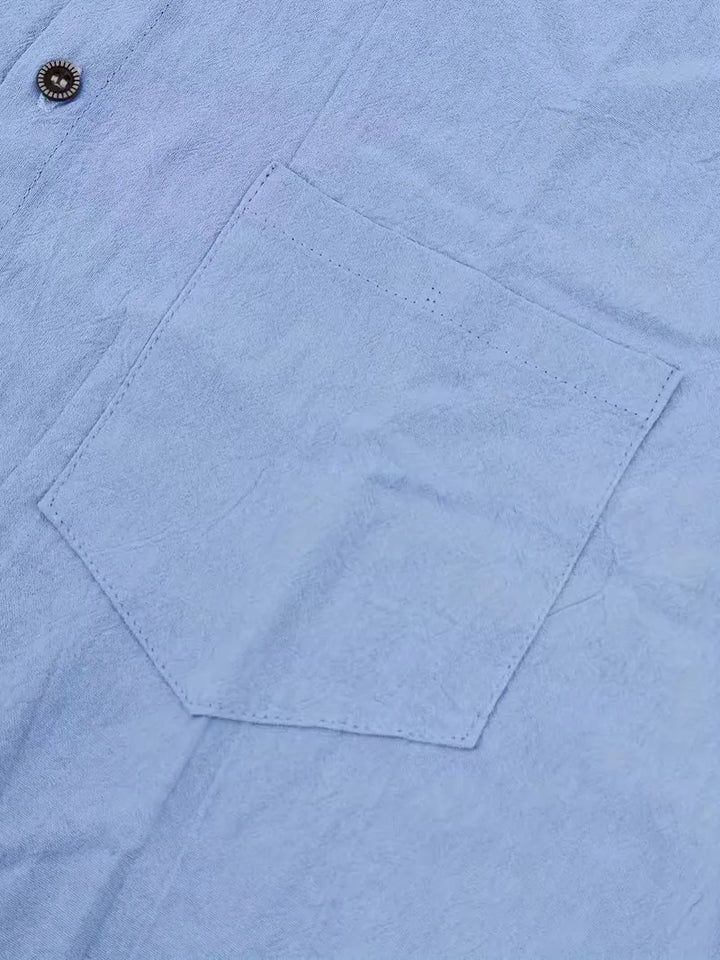 Heren overhemd korte mouw, linnen, perfect voor een casual zomeroutfit.