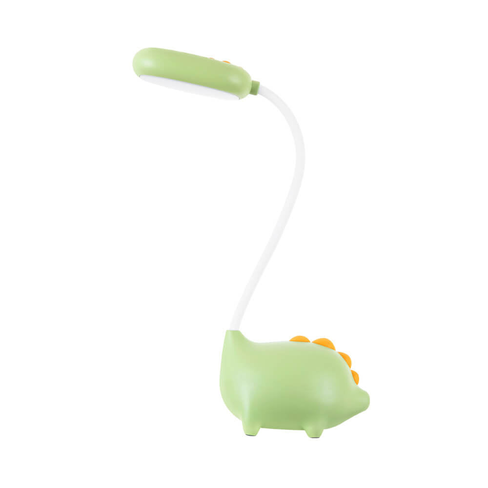 USB oplaadbare dinosaurus lamp, LED leeslampje voor kinderen met speels design.