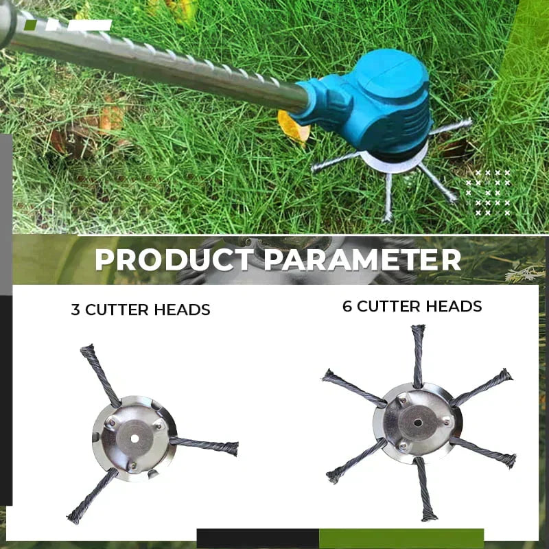Grasmaaikop met staaldraden, geschikt voor zwaar tuinonderhoud, maakt uw gazon onkruid- en mosvrij.