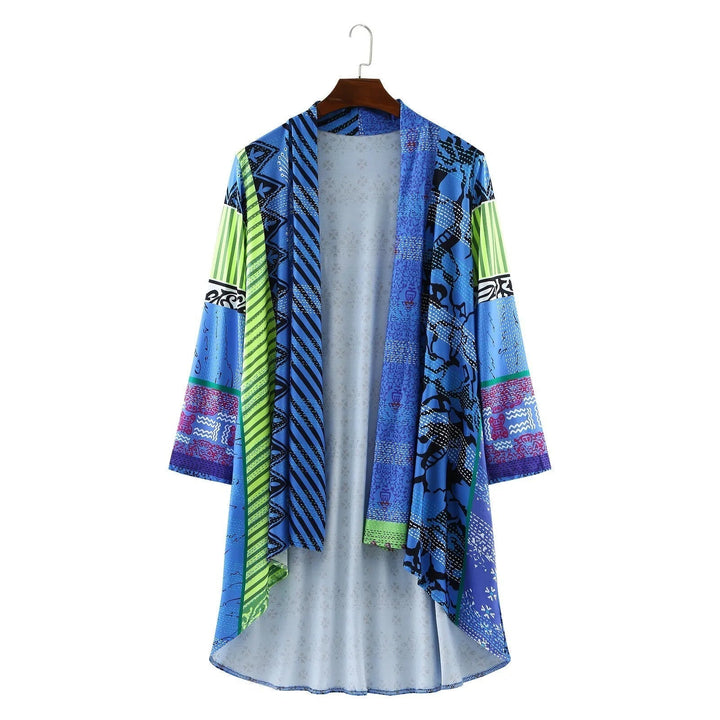 Veelzijdig dames oversized vest met patchwork design, lange mouwen, comfortabel en stijlvol voor elk seizoen.