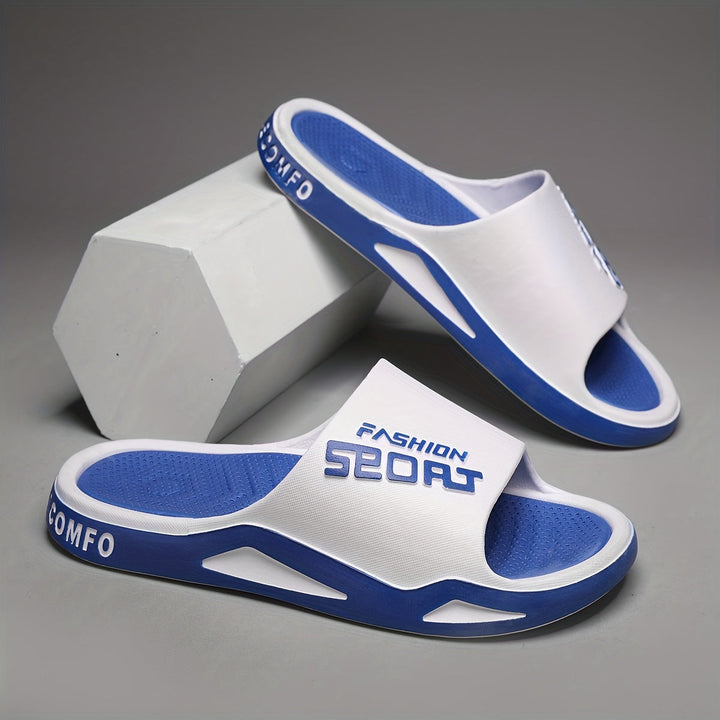 Comfortabele LEMO heren zwembadslippers, instapmodel, sneldrogend en antislip voor na het zwemmen.