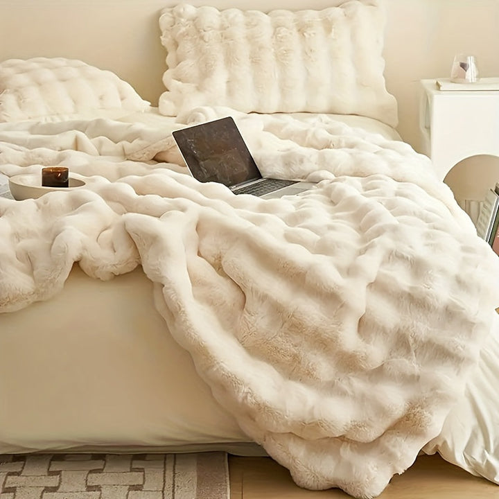 Plaid bankdeken van fleece, ultrazacht en warm voor ontspannen momenten op de bank thuis.